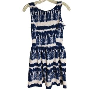 Aqua Blue and White Mini Dress with Chic Design